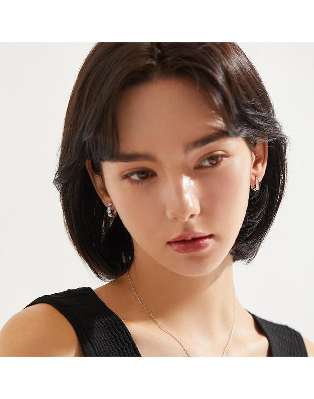 도로시 [도로시] 14k 18k 모이사나이트 볼륨 오벌 링귀걸이 착용컷