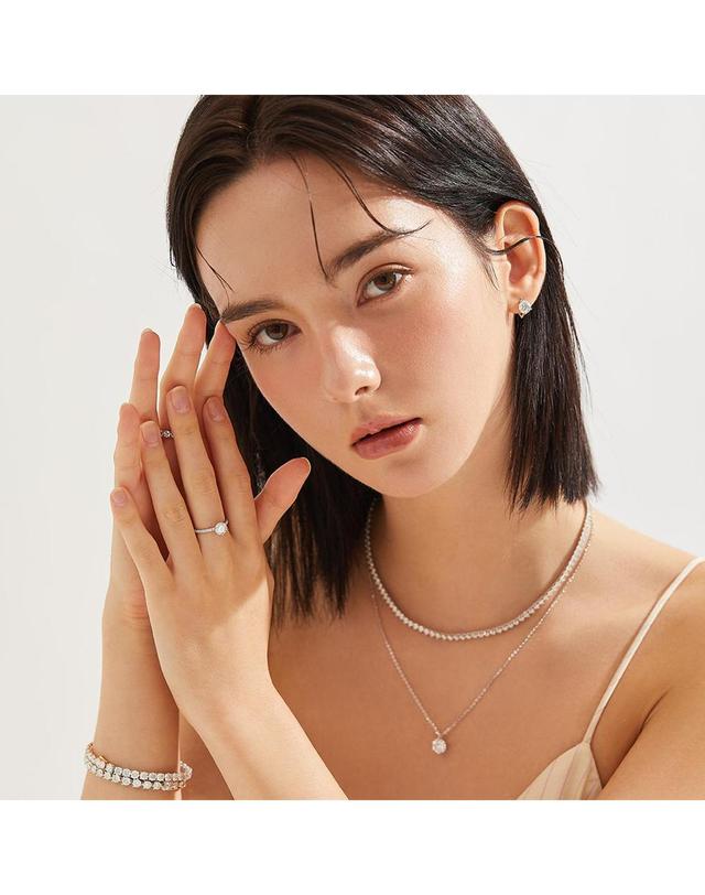 도로시 [도로시] 14K 18K 클라라 모이사나이트 1캐럿 6프롱 반지 착용컷