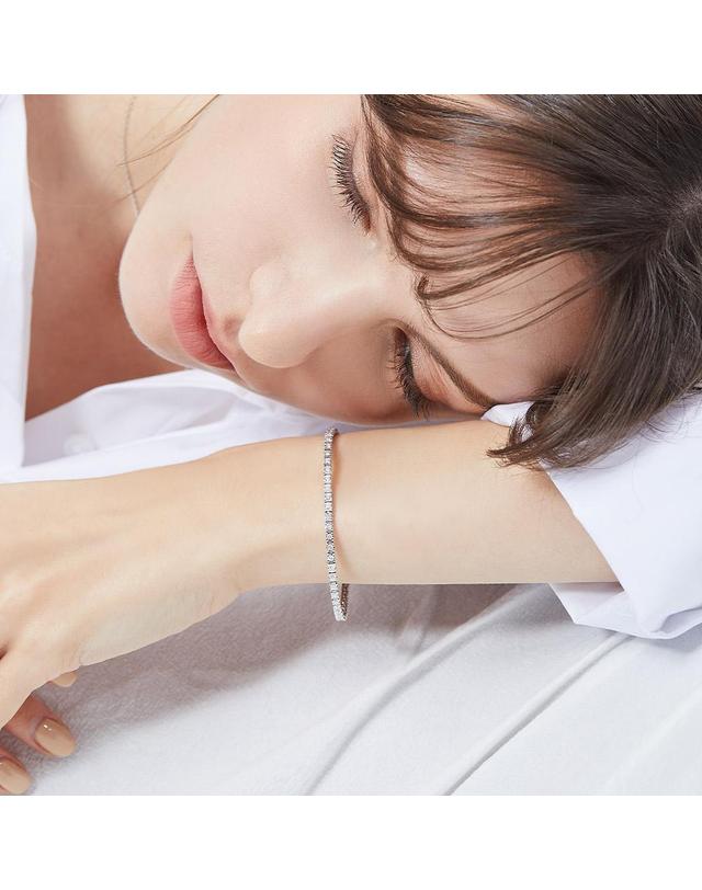 도로시 [도로시] 14K 18K 랩 다이아몬드 테니스 팔찌_2mm 착용컷