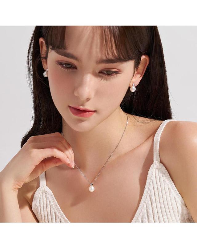 도로시 [도로시] 14k 18k 베젤 담수진주 목걸이(랩 다이아몬드) 착용컷