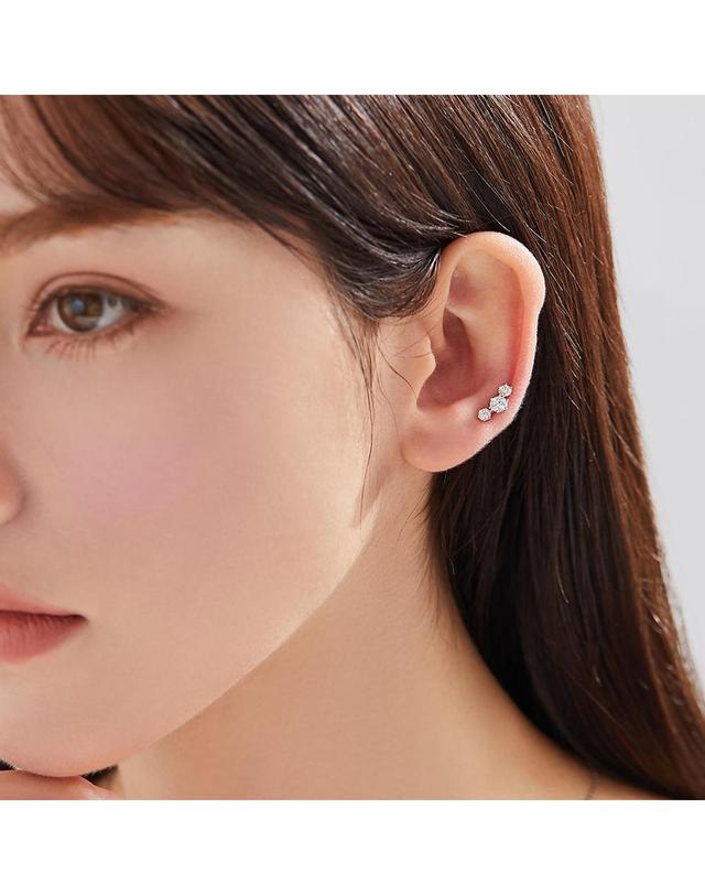 도로시 [도로시] 14k 모이사나이트 트리플 피어싱 귀걸이 착용컷