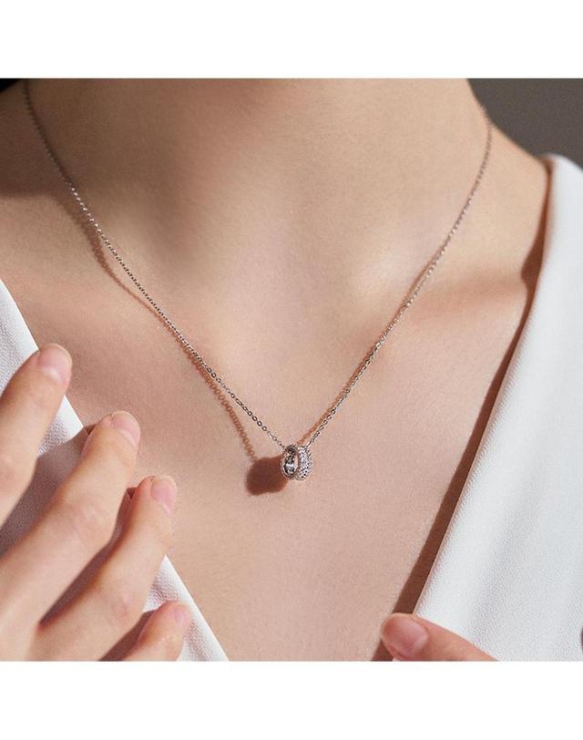 도로시 [도로시] 14k 18k 로프 랩 다이아몬드 모아링 펜던트(4color) 착용컷