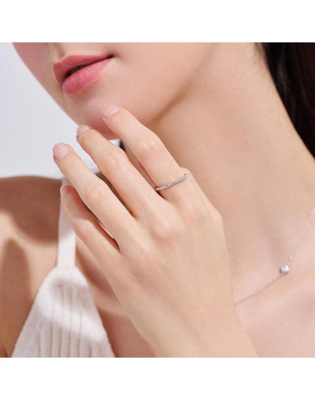 도로시 [도로시] 14k 18k 모이사나이트 믹스 이터니티 반지 (1.5mm 2.0mm) 착용컷