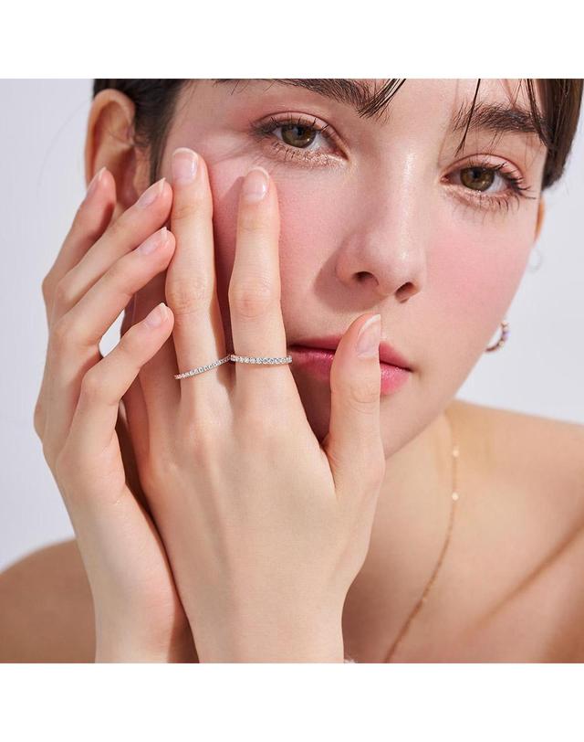 도로시 [도로시] 14k 18k 모이사나이트 믹스 이터니티 반지 (1.5mm 2.0mm) 착용컷