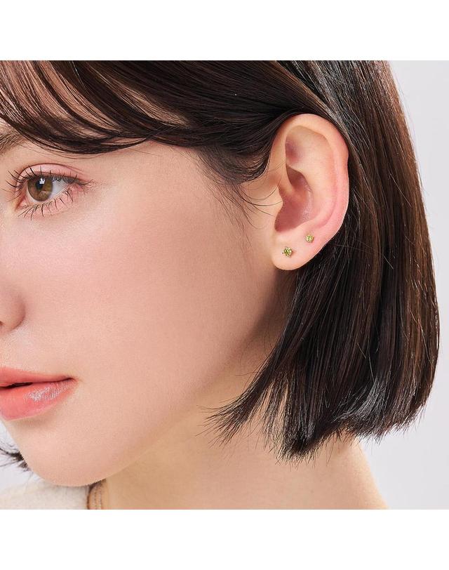 도로시 [도로시] 14k 포인트 랩 다이아몬드 4프롱 피어싱 귀걸이(4color) 착용컷