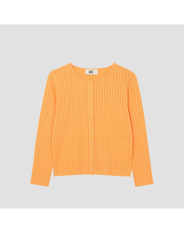 코튼 블렌드 크루넥 스냅 가디건 [UFJDCA25YN-ORANGE]