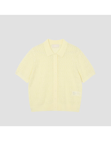 린넨 혼방 폴로넥 스카시 니트 가디건 [UFJKCA25EN-LIGHT YELLOW]