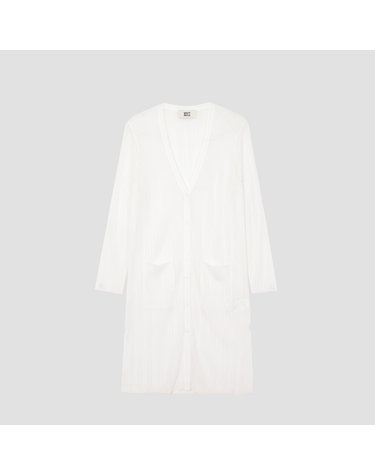 브이넥 리브 롱니트 가디건 [UFJKCA25PN-WHITE]