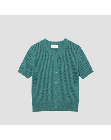 페이퍼사 혼방 크루넥 케이블 니트 가디건 [UFJKCA258N-GREEN]