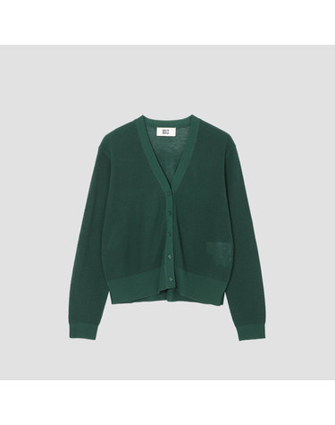 라인 블렌드 브이넥 니트 가디건 [UFJKCA257N-DARK GREEN]