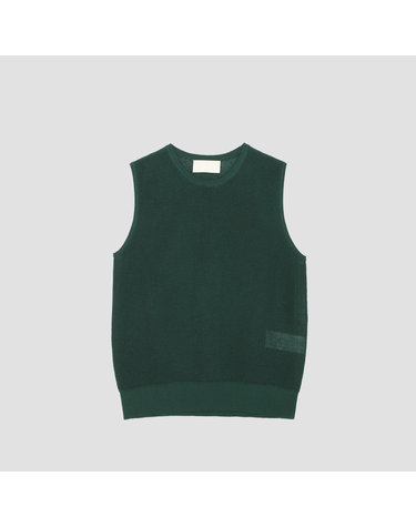 린넨 혼방 크루넥 니트 슬리브리스 탑 [UFJKSN240N-DARK GREEN]