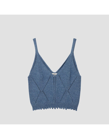 코튼 브이넥 스카시 니트 베스트 [UFJKVE263N-DENIM]