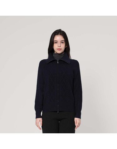 케이블 집업 니트 가디건 (UFJKCA352N-NAVY)