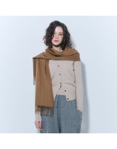 [캐시미어 100] 캐시미어 지블링 머플러(40cm) (UFJWAM496C-CAMEL)