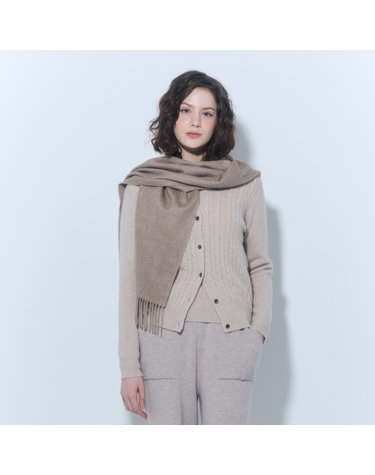 [캐시미어 100] 캐시미어 지블링 머플러(40cm) (UFJWAM496C-BEIGE)