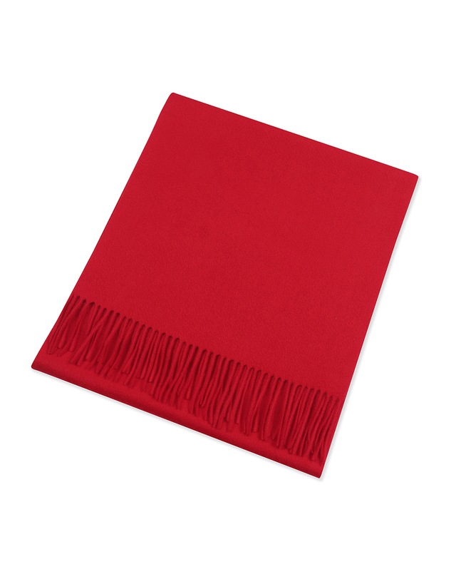 유닛 [캐시미어 100] 캐시미어 지블링 머플러(40cm) (UFJWAM496C-RED) 착용컷