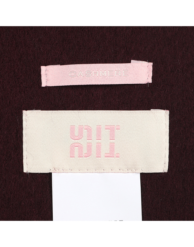 유닛 [캐시미어 100] 캐시미어 지블링 머플러(40cm) (UFJWAM496C-WINE) 착용컷