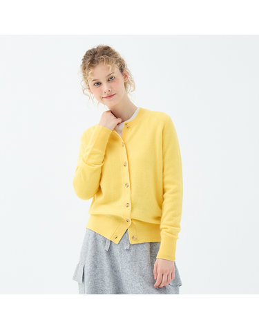 유닛 캐시미어 베이직 지니아 가디건 (UFKKCA350C-YELLOW)