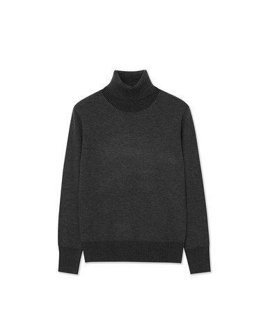 투톤 리브 포인트 프림로즈 터틀넥 풀오버 (UFKKTN342N-D/GREY)