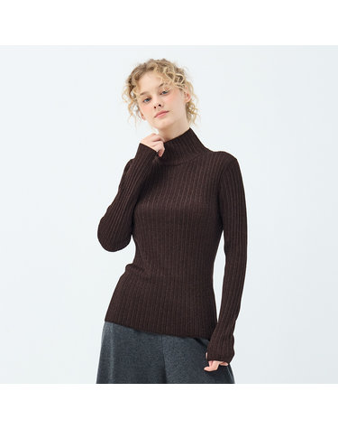 글리터 러플 소매 단델리온 터틀넥 풀오버 (UFKKTN344N-BROWN)