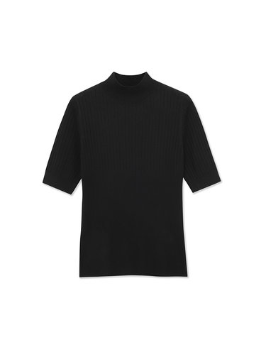캐시미어 블렌디드 반팔 스노우벨 모크넥 풀오버 (UFKKMN333N-BLACK)