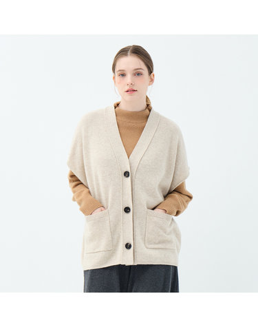캐시미어 루즈핏 루피너스 베스트 (UFKKVE462C-BEIGE)
