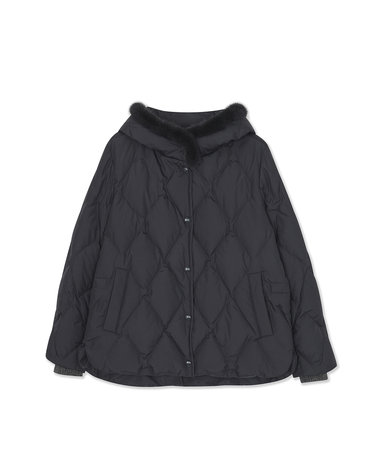 밍크퍼 트리밍 후드 호스타 다운 재킷 (UFKWJA4A8T-GREY)