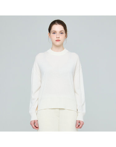 캐시미어 루즈핏 크루넥 가드니아 풀오버 (UFKKCN411C-WHITE)
