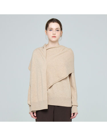 캐시미어 블렌드 크루넥 블루벨 니트 풀오버 (UFKKCN412N-L/BROWN)