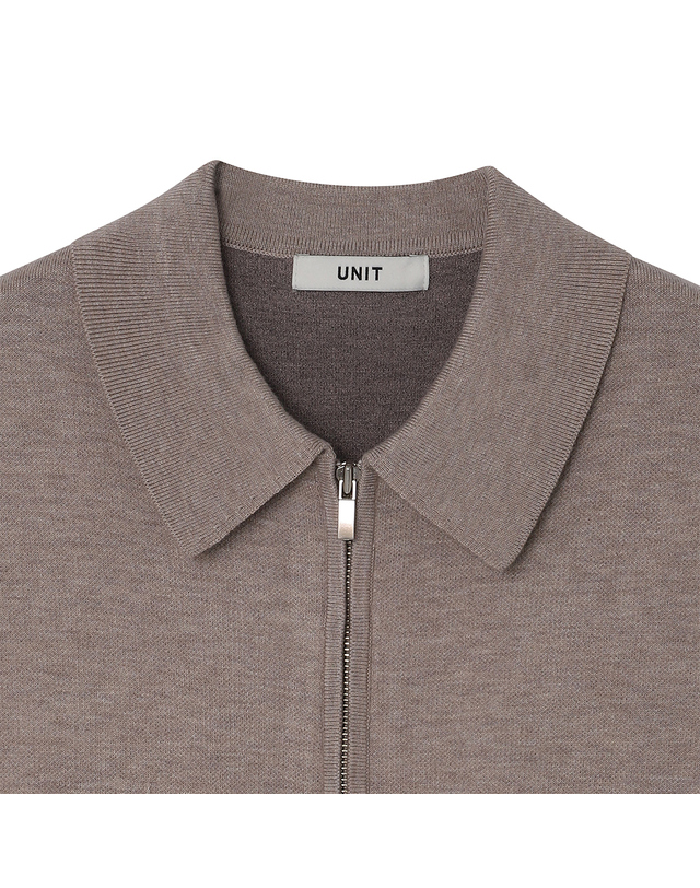 유닛 플랩 카라 집업 자스민 가디건 (UFKKCA353N-BEIGE) 착용컷