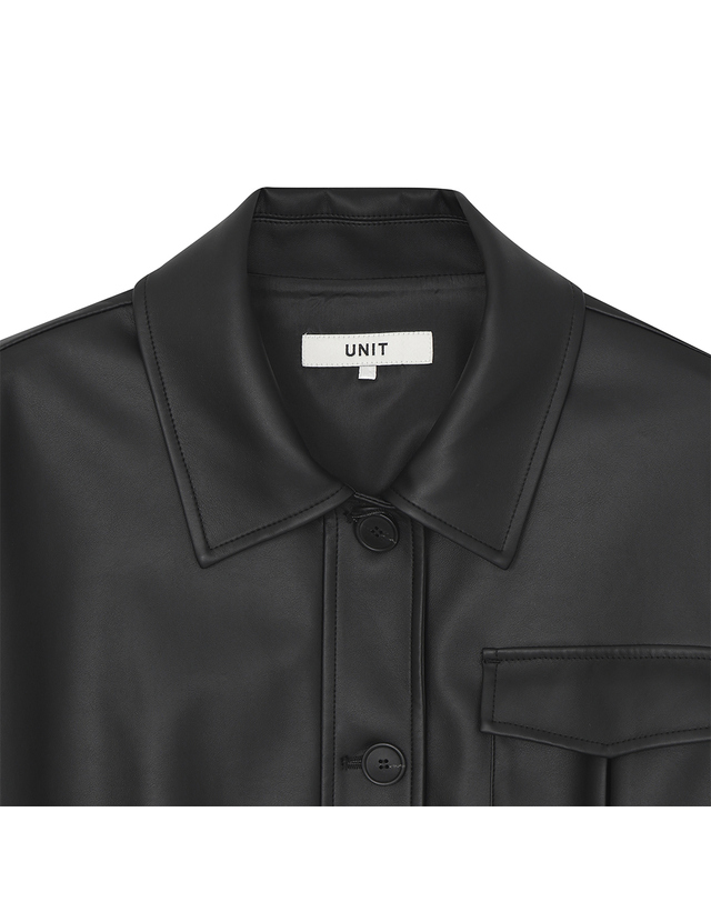 유닛 페이크 레더 카멜리나 자켓 (UFKWJA364N-BLACK) 착용컷