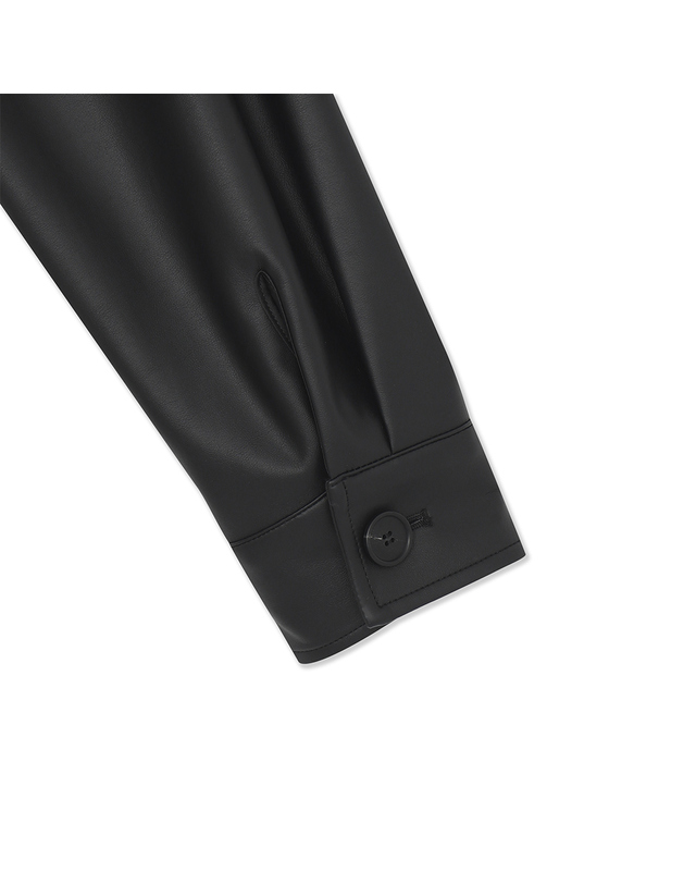 유닛 페이크 레더 카멜리나 자켓 (UFKWJA364N-BLACK) 착용컷