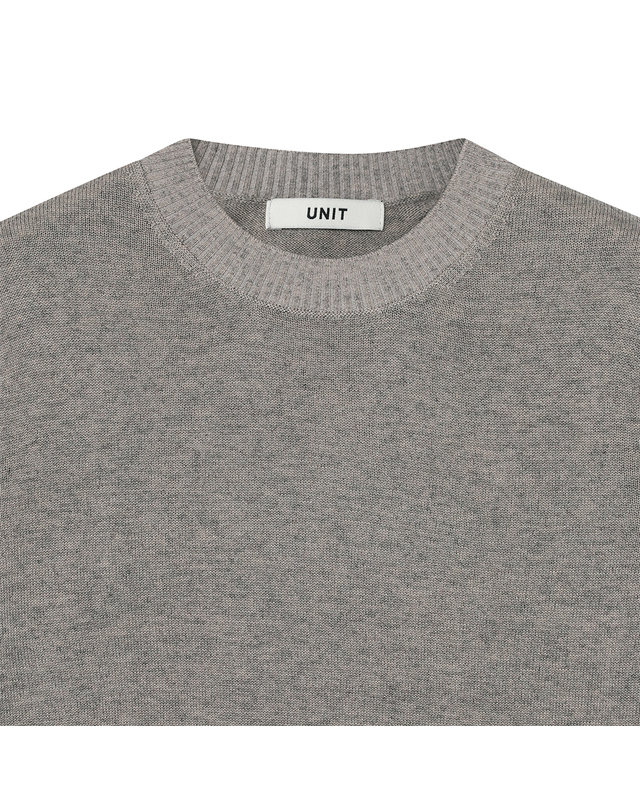 유닛 투톤 리브 포인트 프림로즈 크루넥 풀오버 (UFKKCN312N-M/GREY) 착용컷