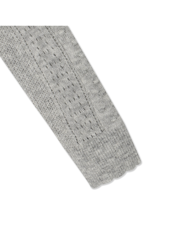 유닛 크로셰 포인트 모헤어 바질 크루넥 풀오버 (UFKKCN31HN-L/GREY) 착용컷