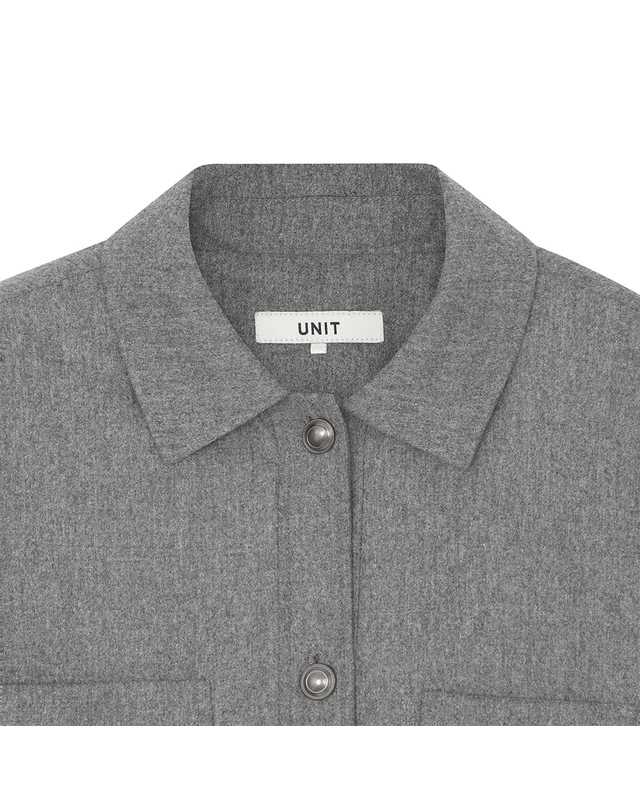 유닛 울 블렌드 셔츠 스타일 빈카 블루종 재킷 (UFKWJA46HN-GREY) 착용컷