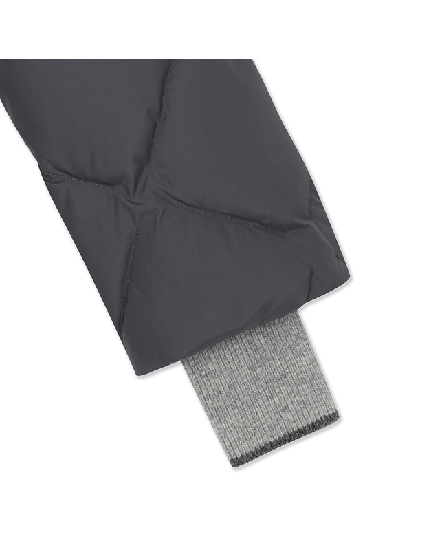 유닛 롱 길이 니트 칼라 야로우 다운 재킷 (UFKWJA4A6T-GREY) 착용컷