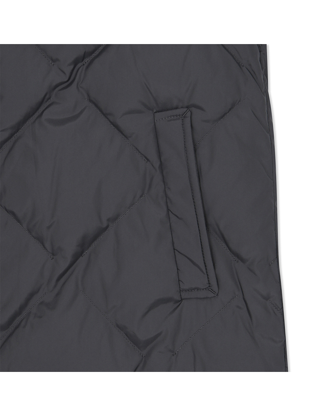 유닛 롱 길이 니트 칼라 야로우 다운 재킷 (UFKWJA4A6T-GREY) 착용컷