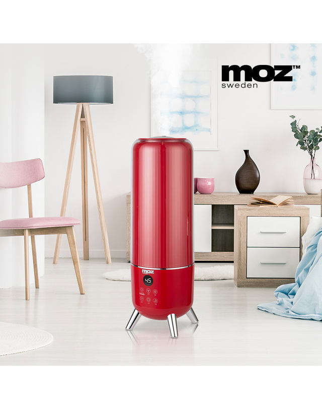 모즈 MOZ 모즈 6L 대용량 은나노 UV-LED 살균 리모컨 7단 습도 조절 가습기 DMH-720C 레드 착용컷