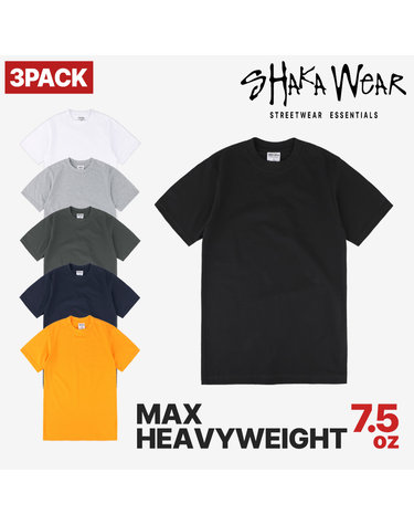 [2+1]샤카웨어 맥스 헤비웨이트 7.5oz 반팔 티셔츠 레이어드 3PACK