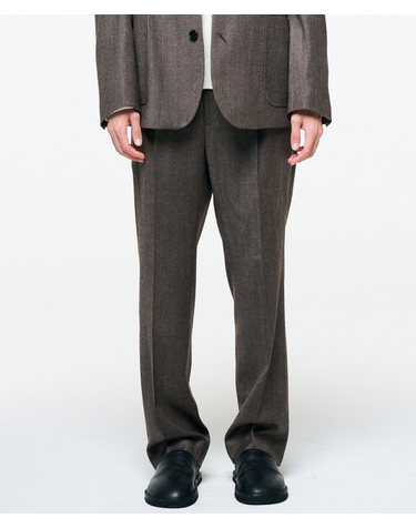HAUS JAPAN WOOL 팬츠 브라운 (세미오버핏)_CSLUC11HSH