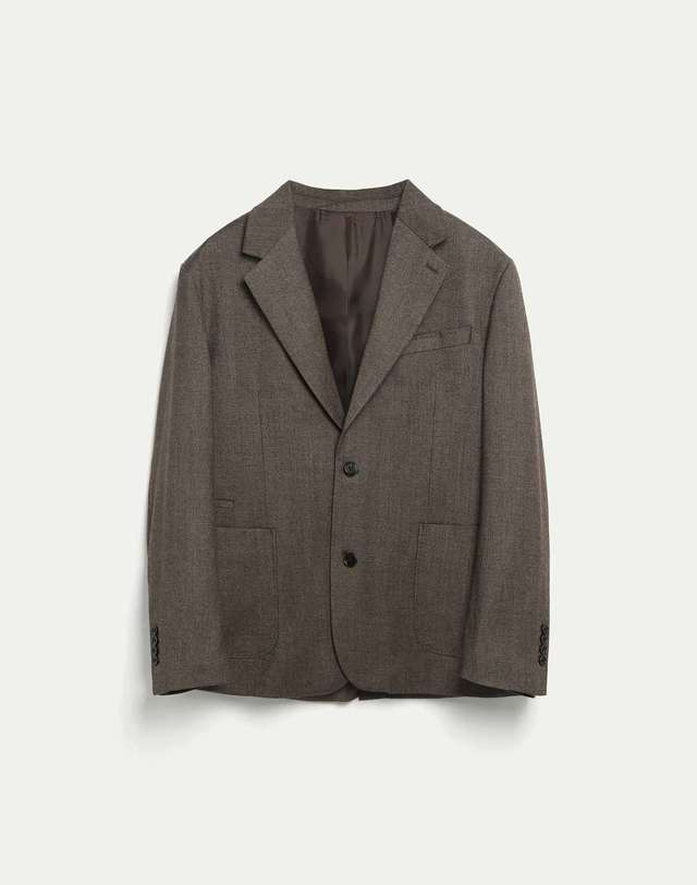 하우스 HAUS JAPAN WOOL 자켓 브라운 (세미오버핏)_CSJUC11HSH 착용컷