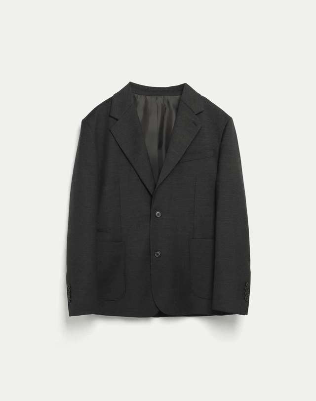 하우스 [Italy Fabric] 파인 수트 블레이저 차콜 착용컷
