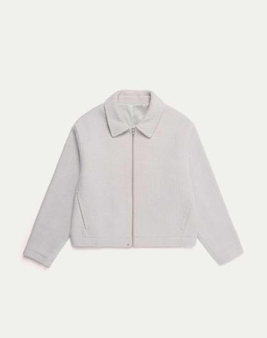 [WOOL100%] 스노우 울 크롭자켓 라이트 블루