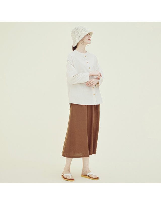 치키타 헨리넥 셔츠 9부 (ST) 베이지 242305TBE 착용컷