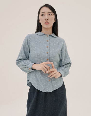 체크 더블코튼 라운드 셔츠 버건디 250816BU
