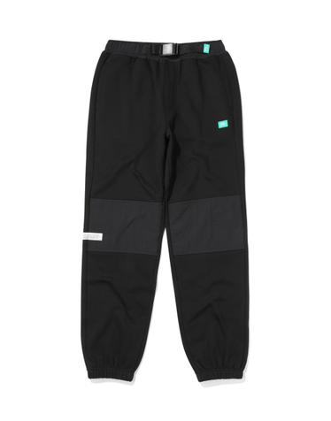 우븐패치 스웻 기모 조거팬츠_Black