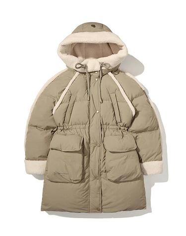W 보블 무스탕 다운_Dark Beige