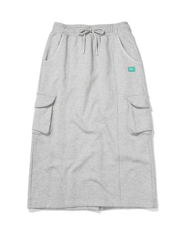 W 포켓 롱스커트_Melange Grey