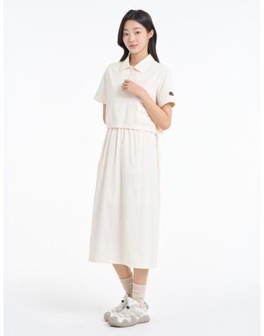 여성 레이어 쿨서커 원피스 바닐라