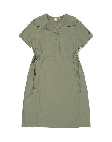 W 세일러카라 원피스_Ash Khaki